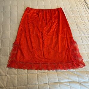 Vintage Bari red half slip with two side slits